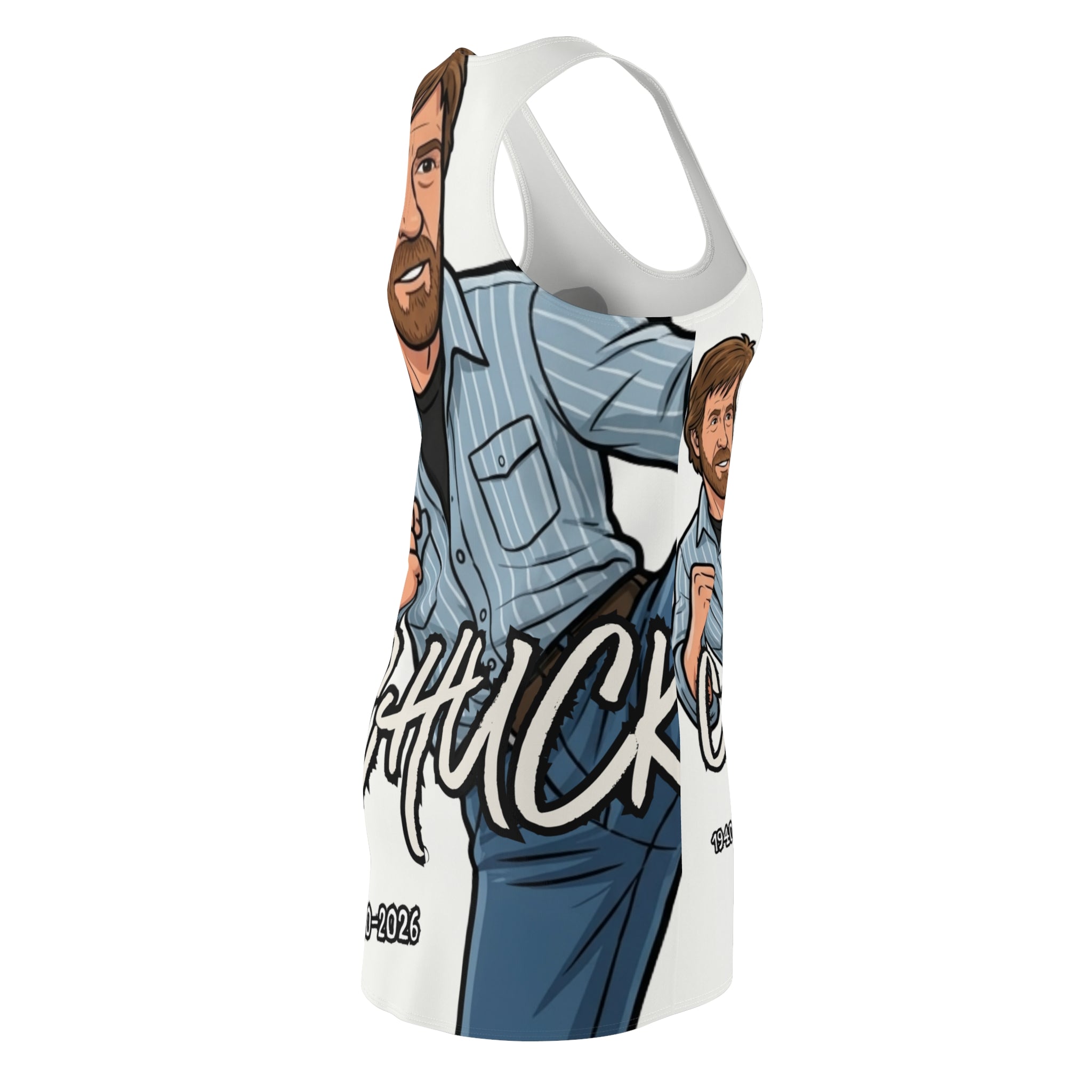 Chuck Norris Kick Graphic Racerback Dress | Martial Arts Tribute by GT Artland