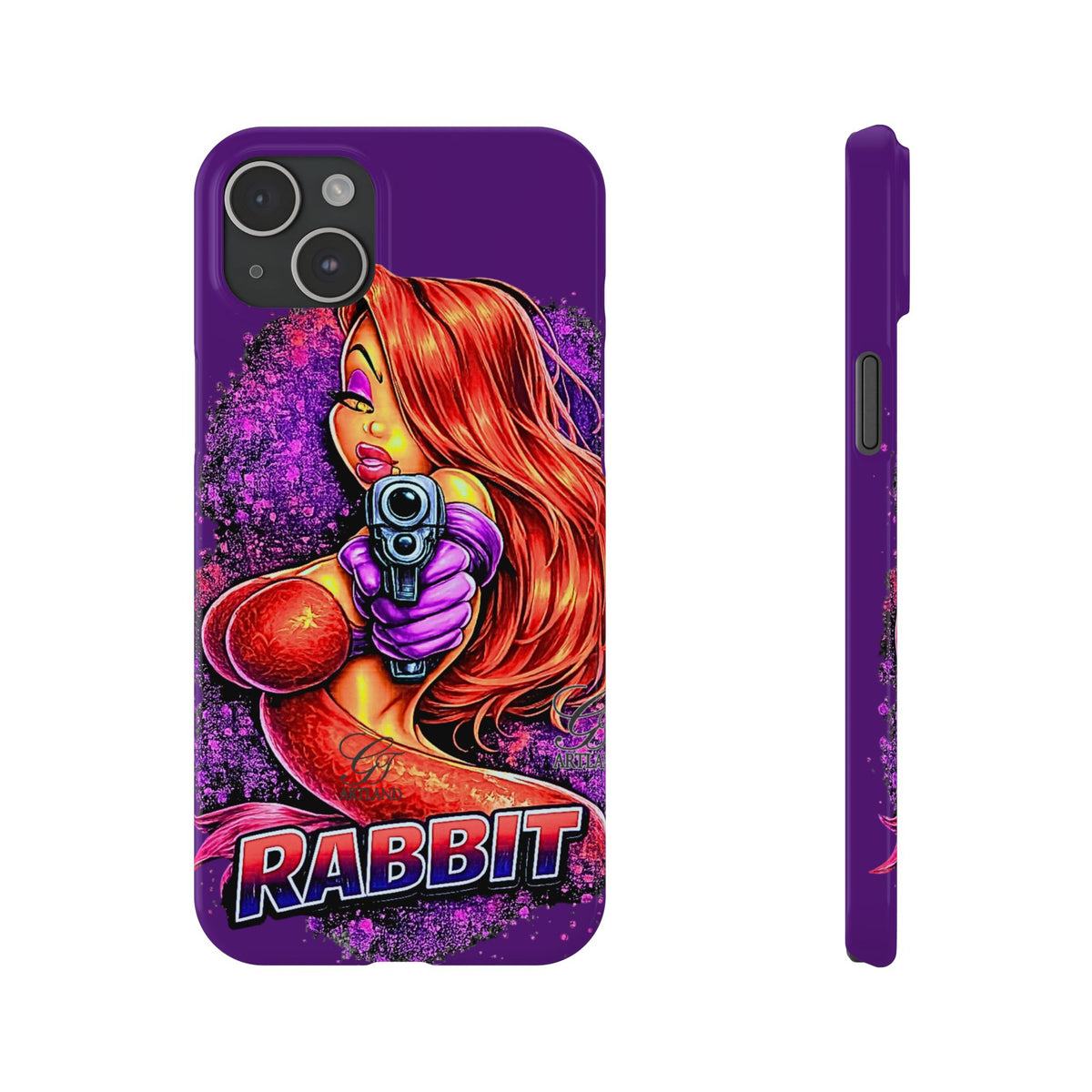 Pinup Rabbit Vixen Gun Girl Phone Case | Slim Phone Cases by GT Artland