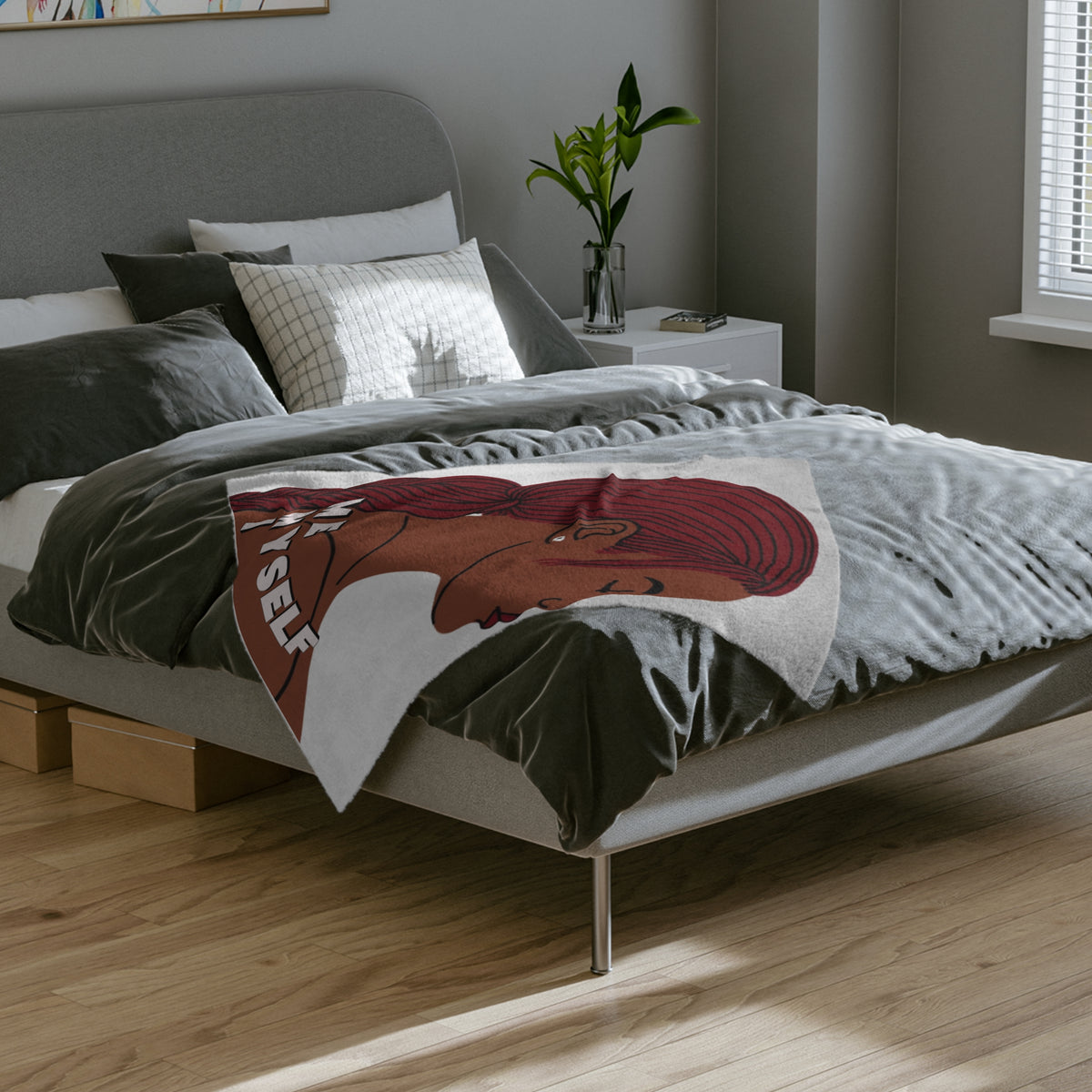 "Me, Myself, and  I"Velveteen Microfiber Blanket - Throw