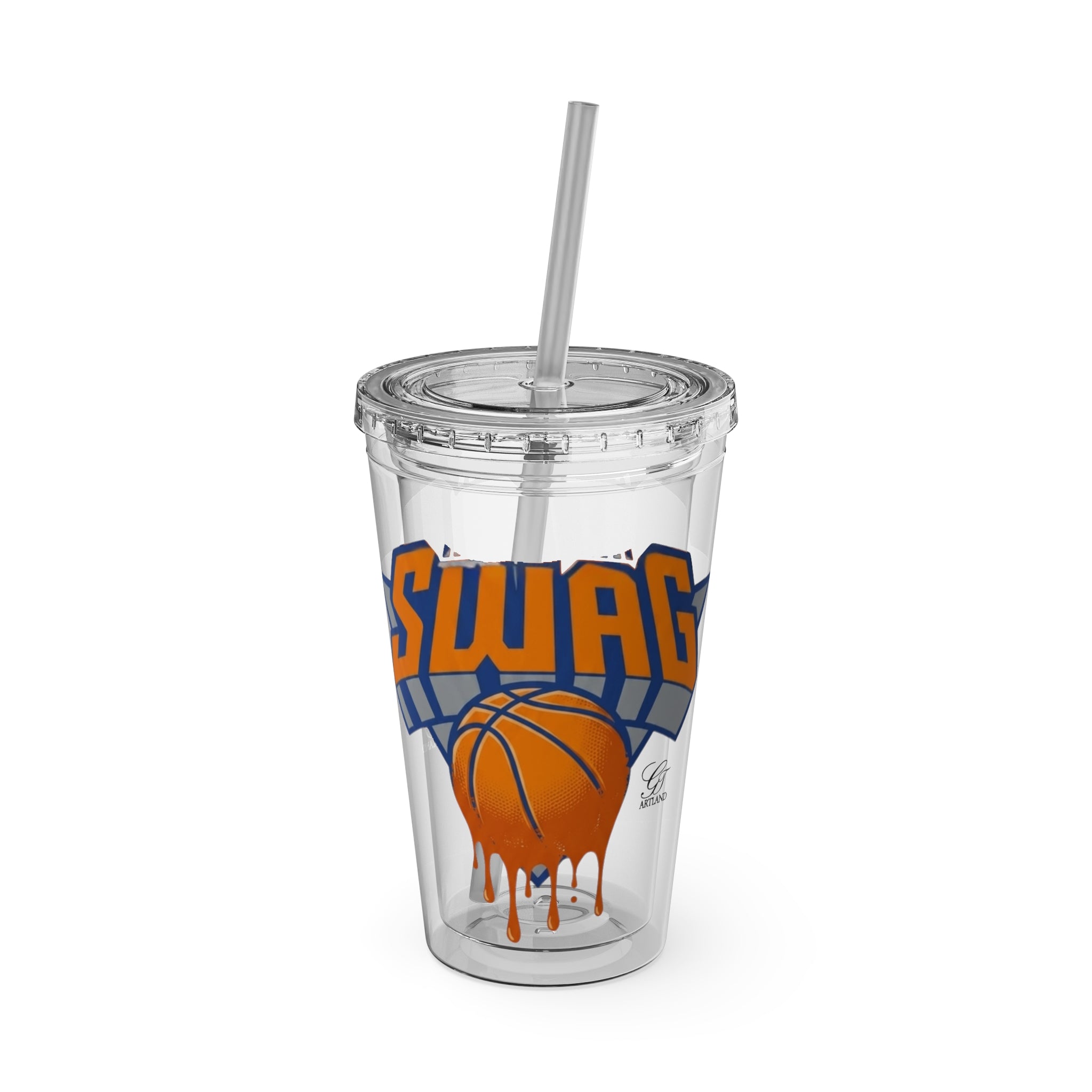 Swag Dripping Basketball Tumbler | 16oz Straw Cup by GT Artland