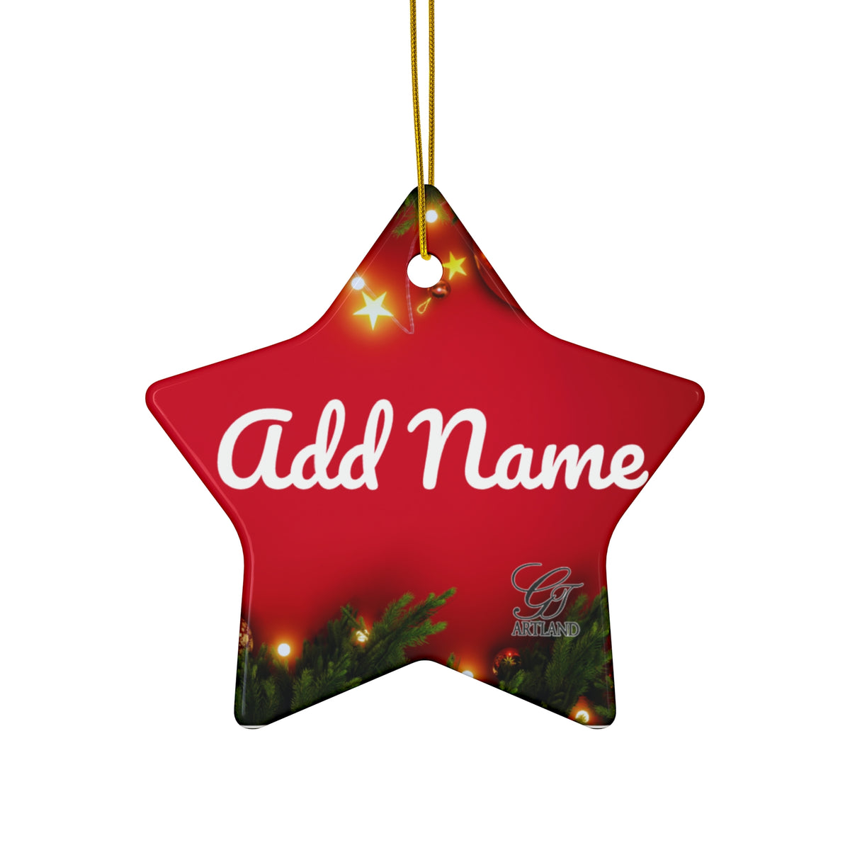 Copy of GT Artland Logo Monogram Ceramic Ornament — Personalized Round Holiday Decoration by GT Artland
