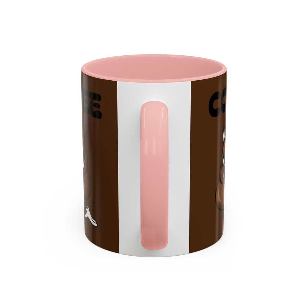 Coffee Mug — Cute Crying Poop Emoji 'COFFEE' Accent Ceramic Mug (11/15 oz) by GT Artland