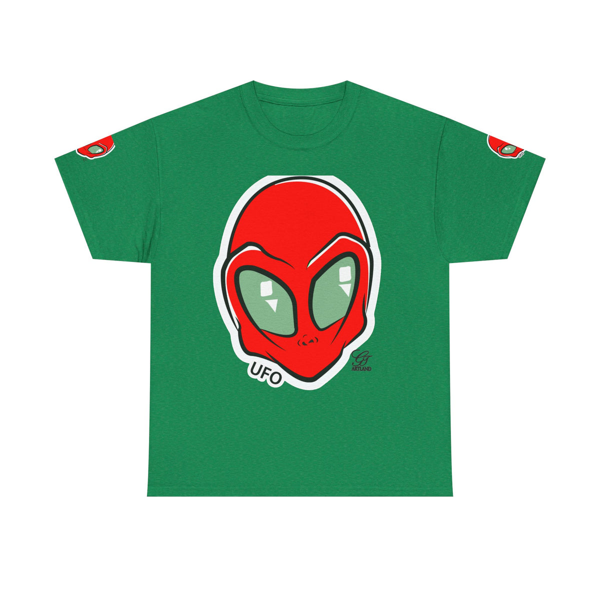 Red Alien Head UFO Tee | Retro Space Graphic T-Shirt