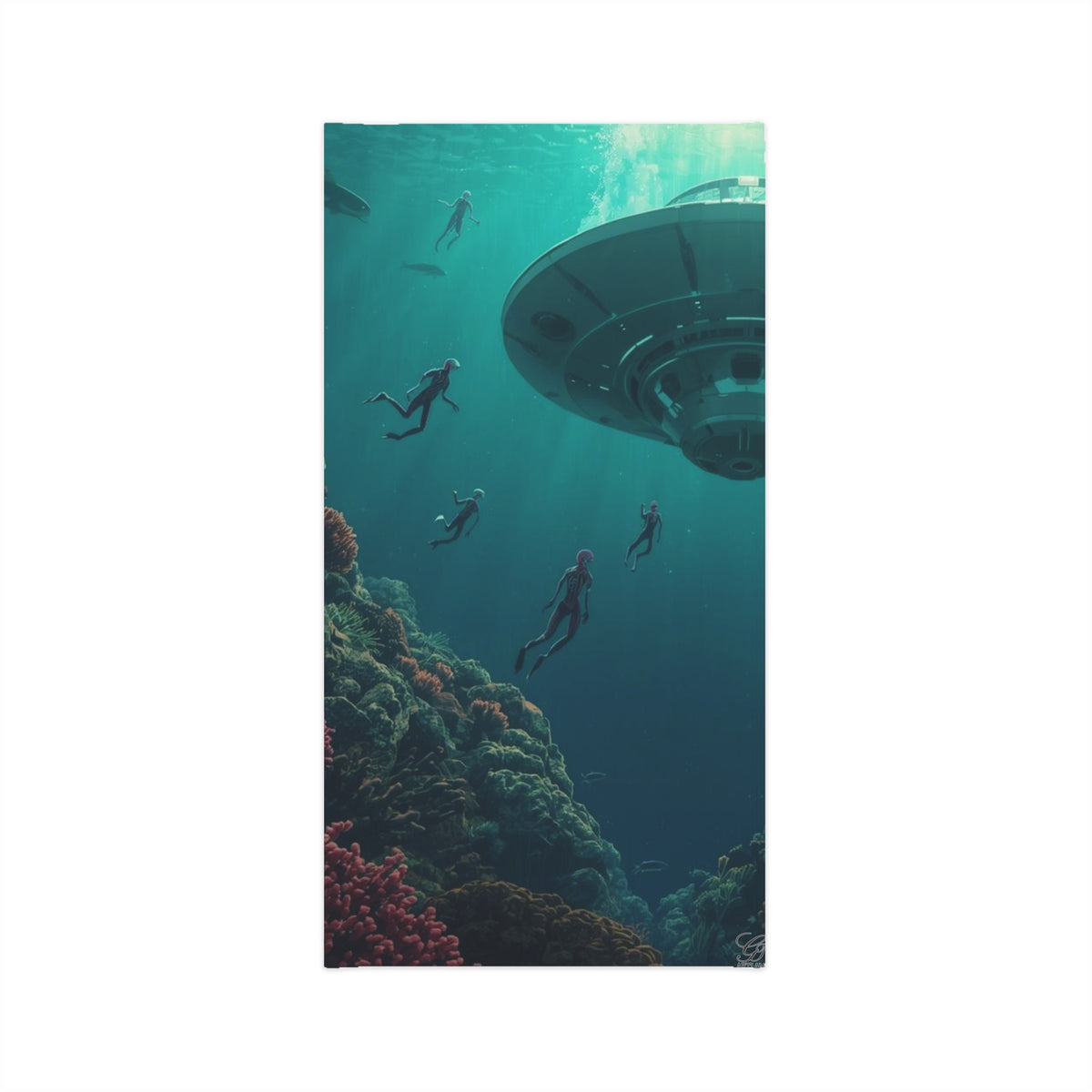 Underwater UFO Divers Neck Gaiter | Sci‑Fi  Alien Graphic Face Mask