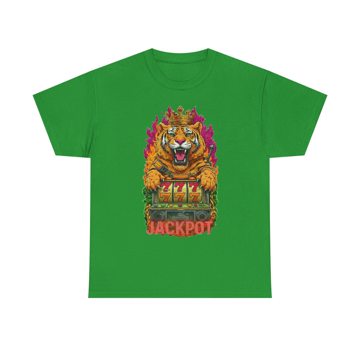 Roaring Tiger Jackpot T-Shirt | Slot Machine 777 Casino Graphic by GT Artland