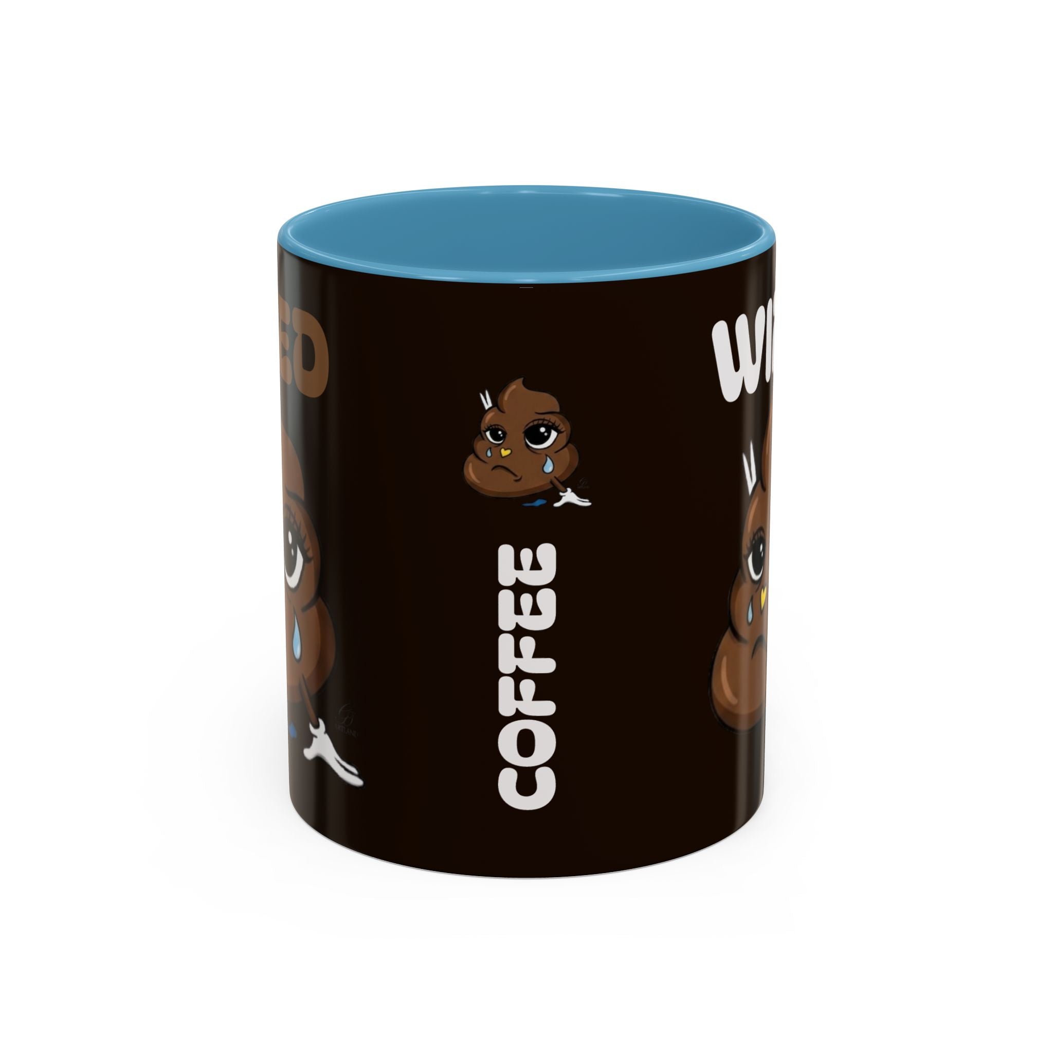 Coffee Mug - "Wired" Cute Poop Emoticon Design (11/15 oz) by GT Artland