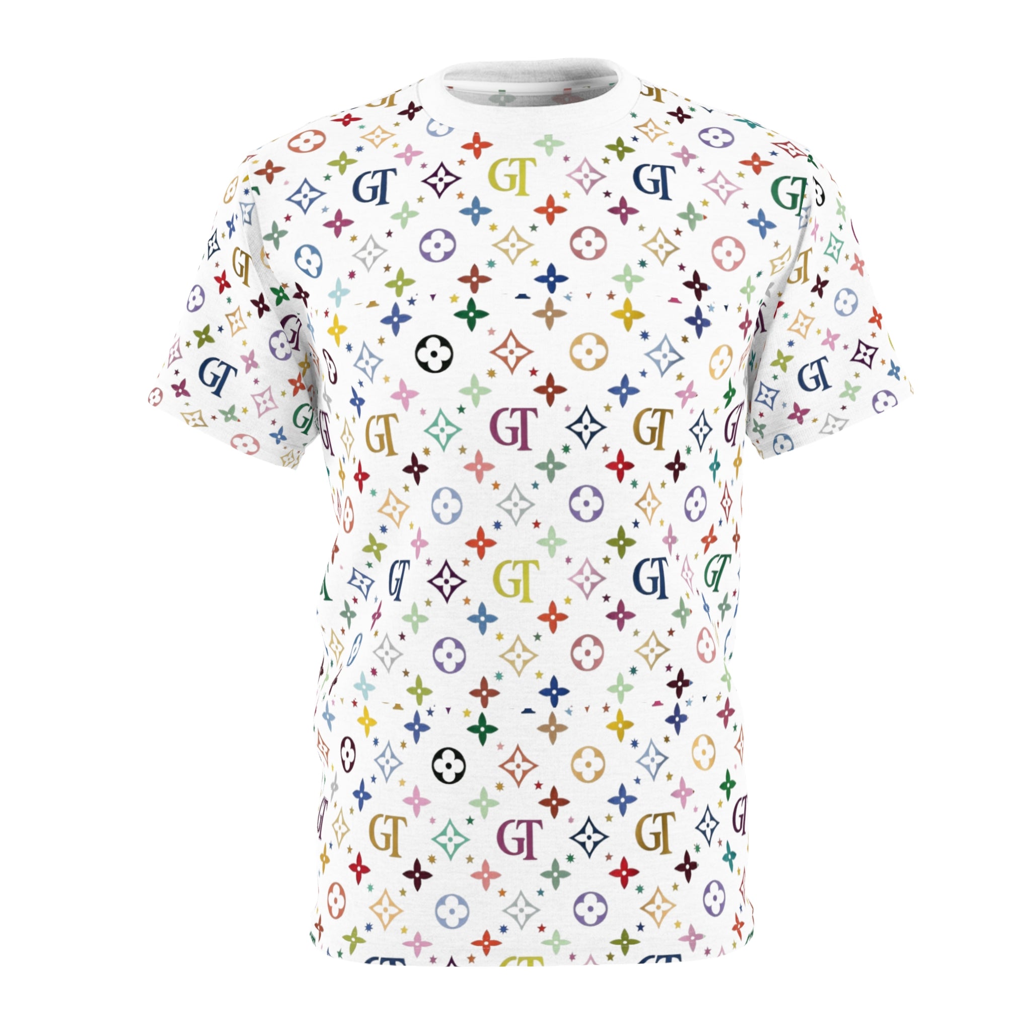 Colorful Monogram Designer Elite Pattern Tee | All-Over Print T-Shirt by GT Artland