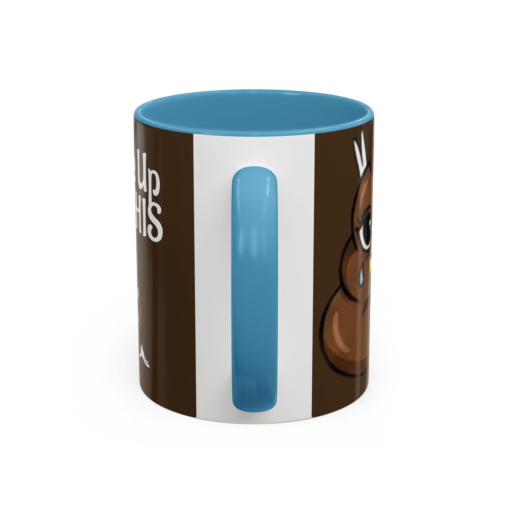 I Woke Up Like This Designer Collectors Coffee Mug — Funny Poop Emoji Accent Mug by GT Artland