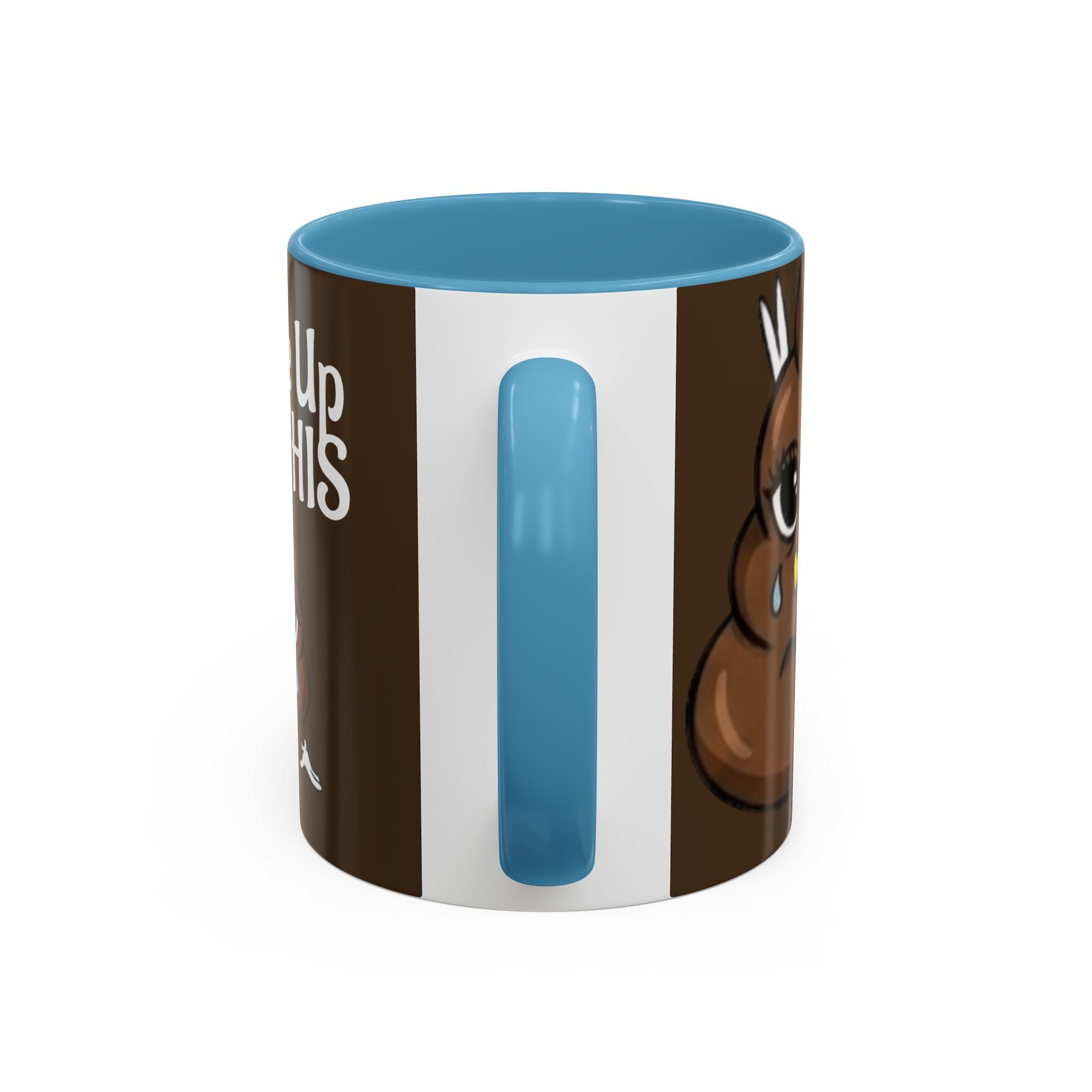 I Woke Up Like This Designer Collectors Coffee Mug — Funny Poop Emoji Accent Mug by GT Artland