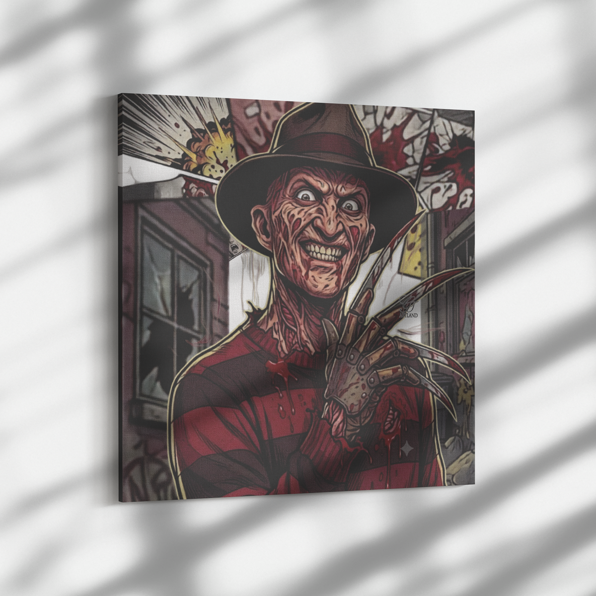 Nightmare Freddy Horror Airbrush Designer Canvas Wrap by GT Artland