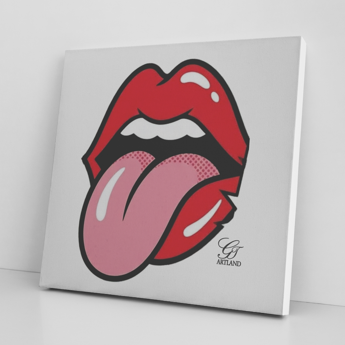 Red Lipstick Licky Designer Canvas Wrap by GT Artland