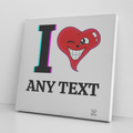 I Heart "Personalization"  Square Canvas Wrap by GT Artland