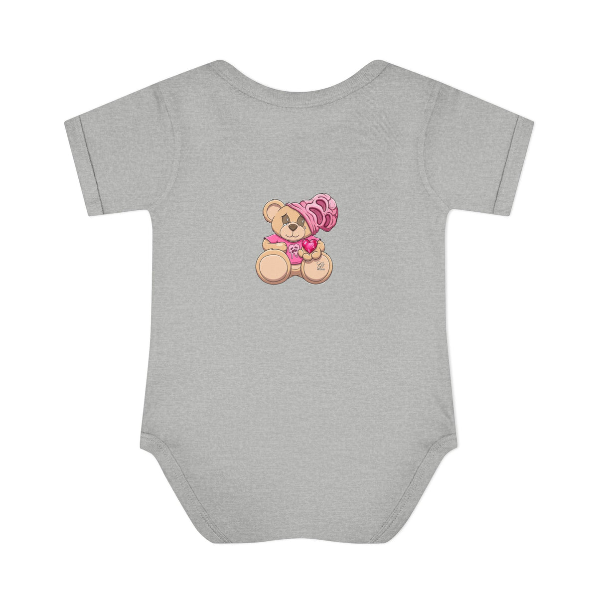 Pink Heart Teddy Bear Infant Bodysuit by GT Artland