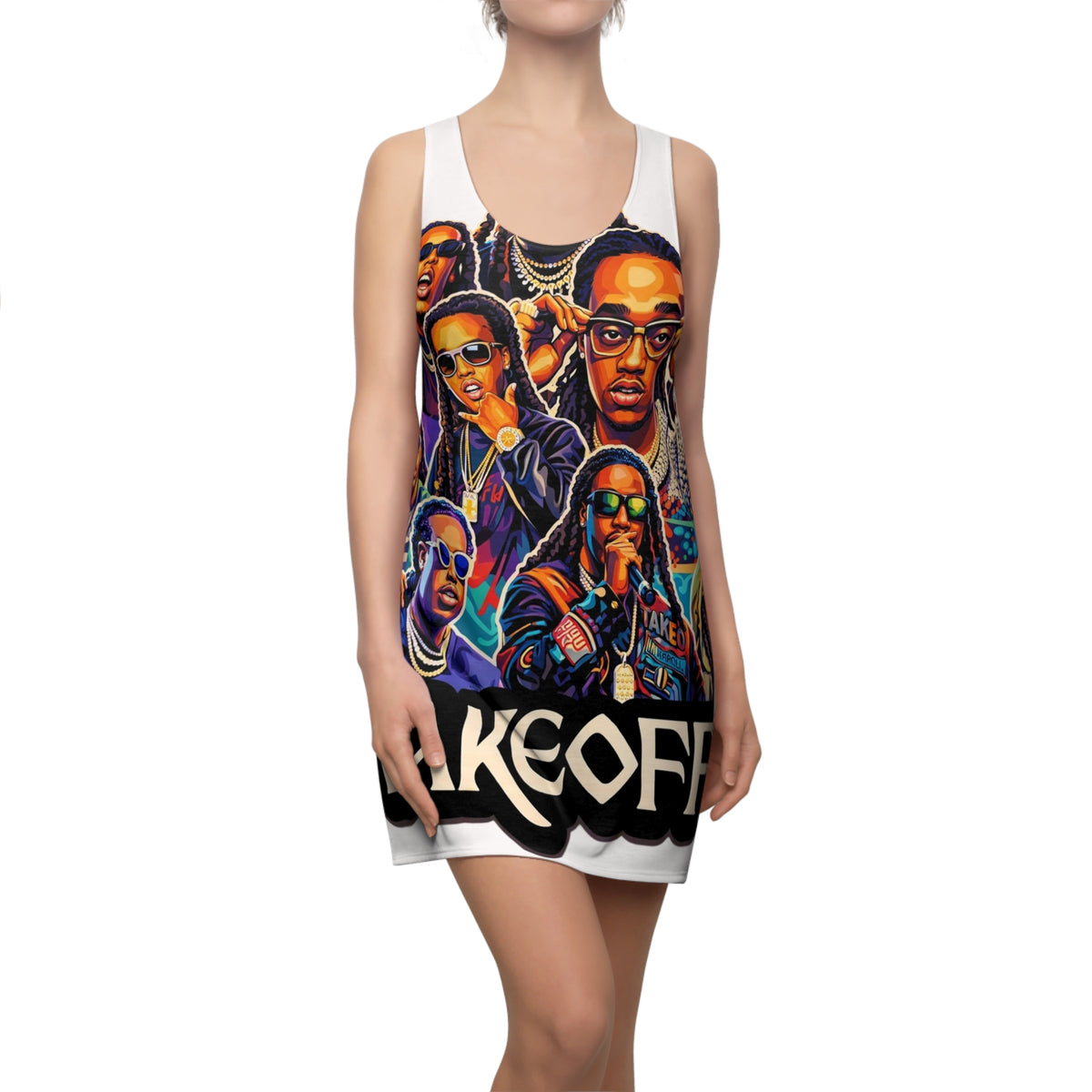 Takeoff Rap Collage Racerback Dress | Hip Hop Artist Dress
