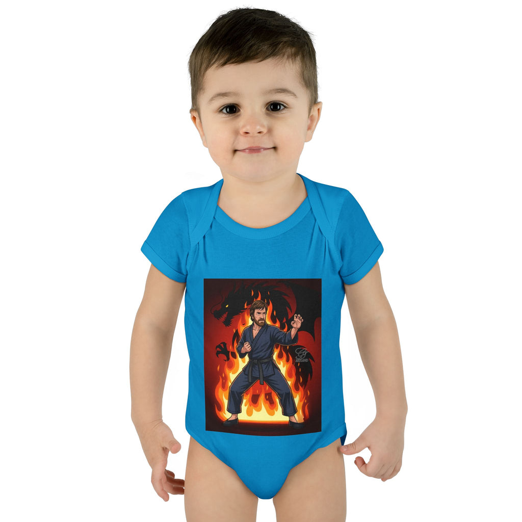Flame Ninja Infant Bodysuit | Dragon Fire Martial Arts Baby Onesie