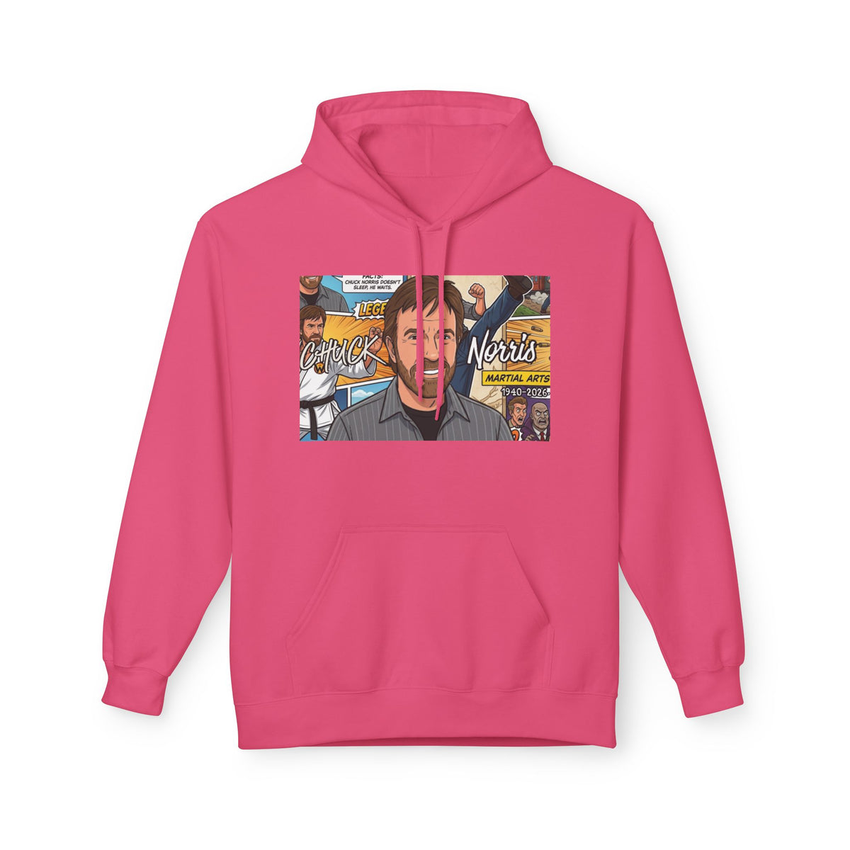 Chuck Norris Portrait Hoodie | Martial Arts Comic Illustration by GT Artland
