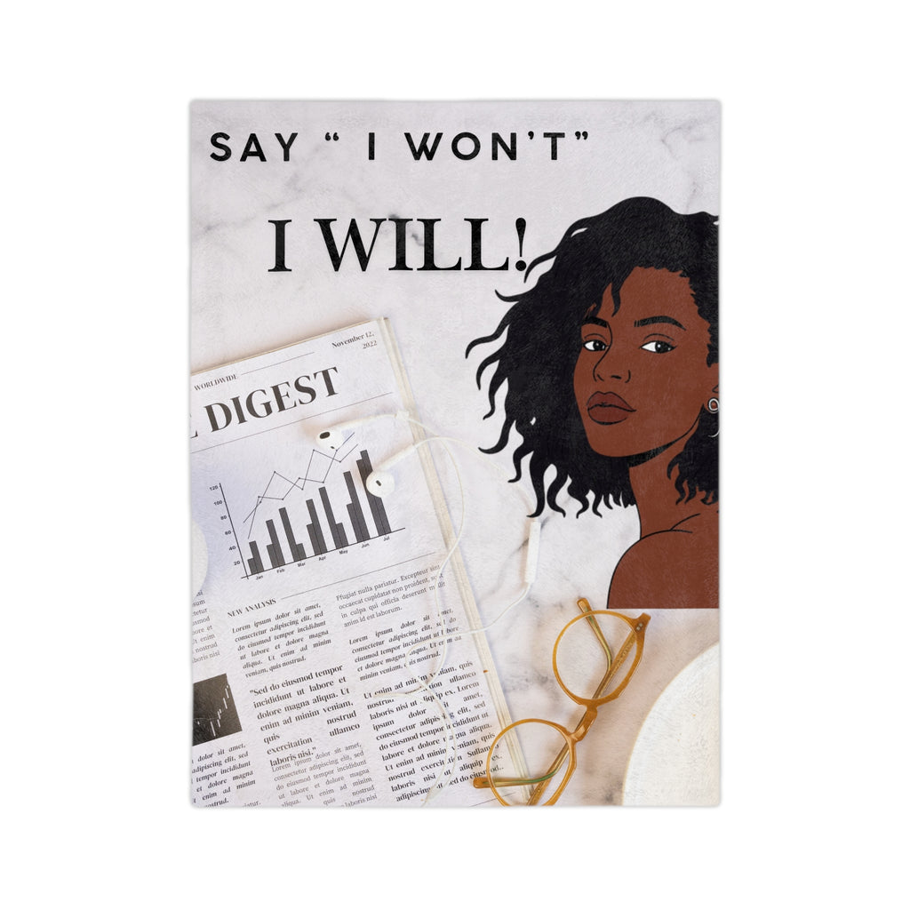 I Will! Motivational Velveteen Microfiber Blanket - Throw