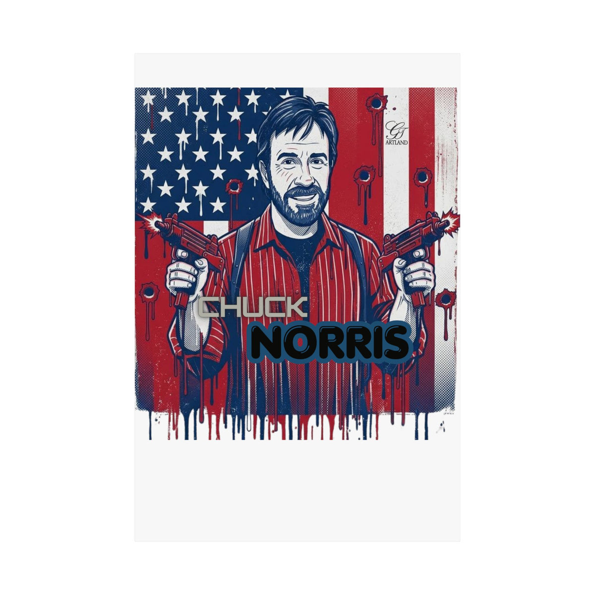Patriotic Action Hero Poster Matte Vertical Poster by GT Artland