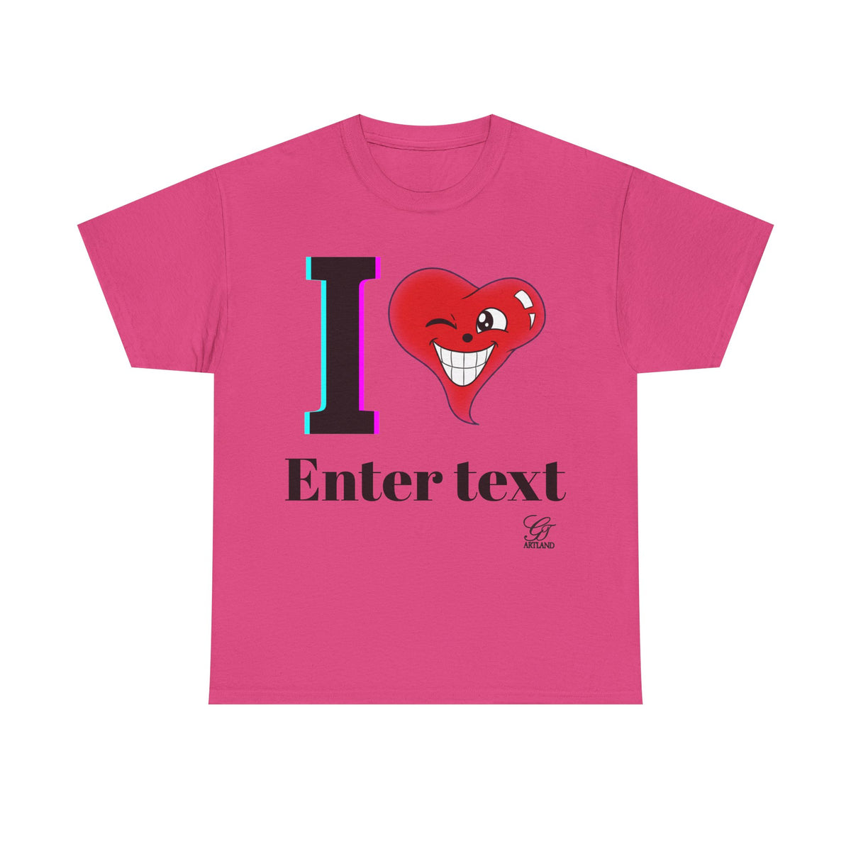 I Heart " Any Name" Personalized Designer Original T-Shirt Design by GT Artland
