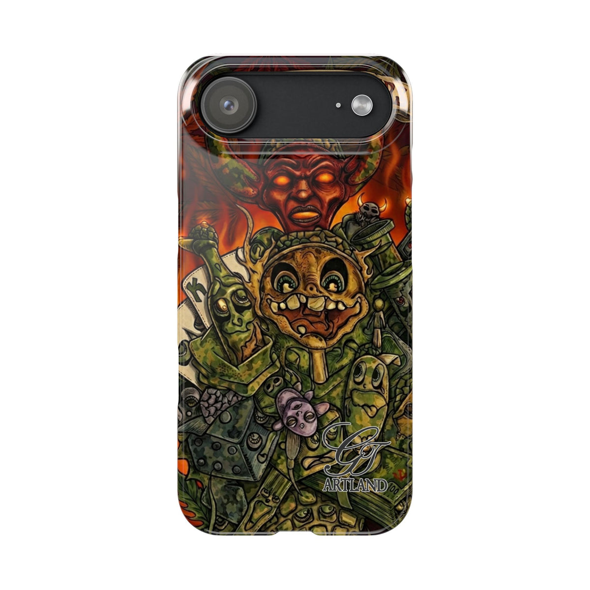 Devils Army Illustration Slim Phone Case | Horror Soldier Art by GT Artland