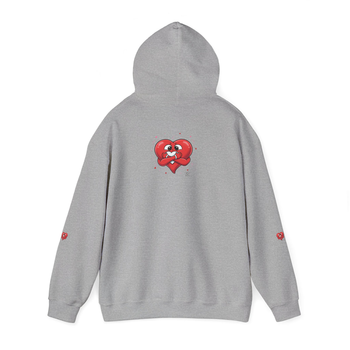 Graphic Heart Unisex Heavy Blend Hooded Sweatshirt | Red Heart Cartoon Sweatshirt