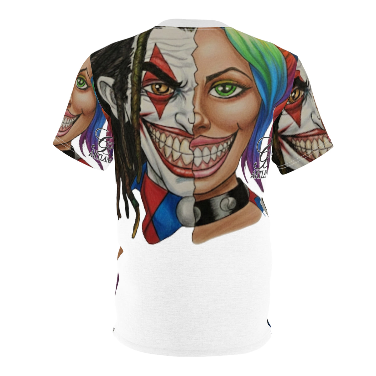 2 Faced Da Joka And Rainbow Hair Girl Urban Street Vibe Tee  Cut & Sew Shirt by GT Artland