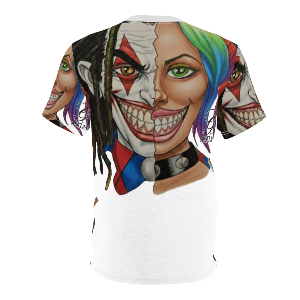 2 Faced Da Joka And Rainbow Hair Girl Urban Street Vibe Tee  Cut & Sew Shirt by GT Artland