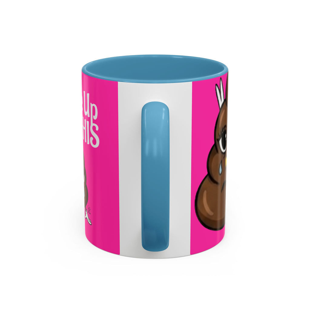 Coffee Mug — "I Woke Up Like This"  Poop Emoji Funny Pink Novelty Mug by GT Artland
