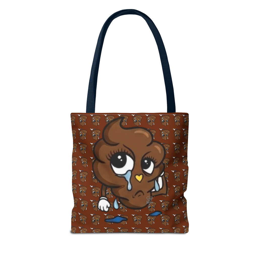 Glizzee Cute Poop Character Tote Bag | All Over Print Cartoon Pattern by GT Artland