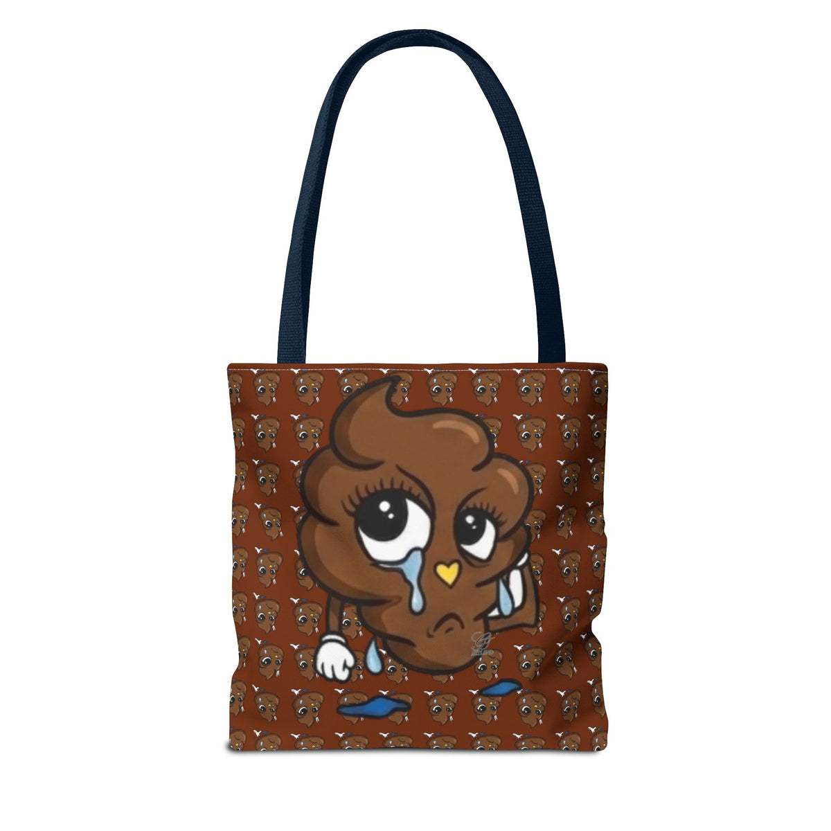 Glizzee Cute Poop Character Tote Bag | All Over Print Cartoon Pattern by GT Artland