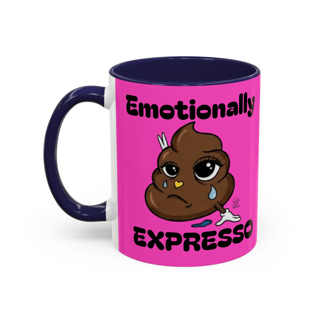Emotionally Expresso Cute Crying Poop Emoji Designer Coffee Mug by GT Artland
