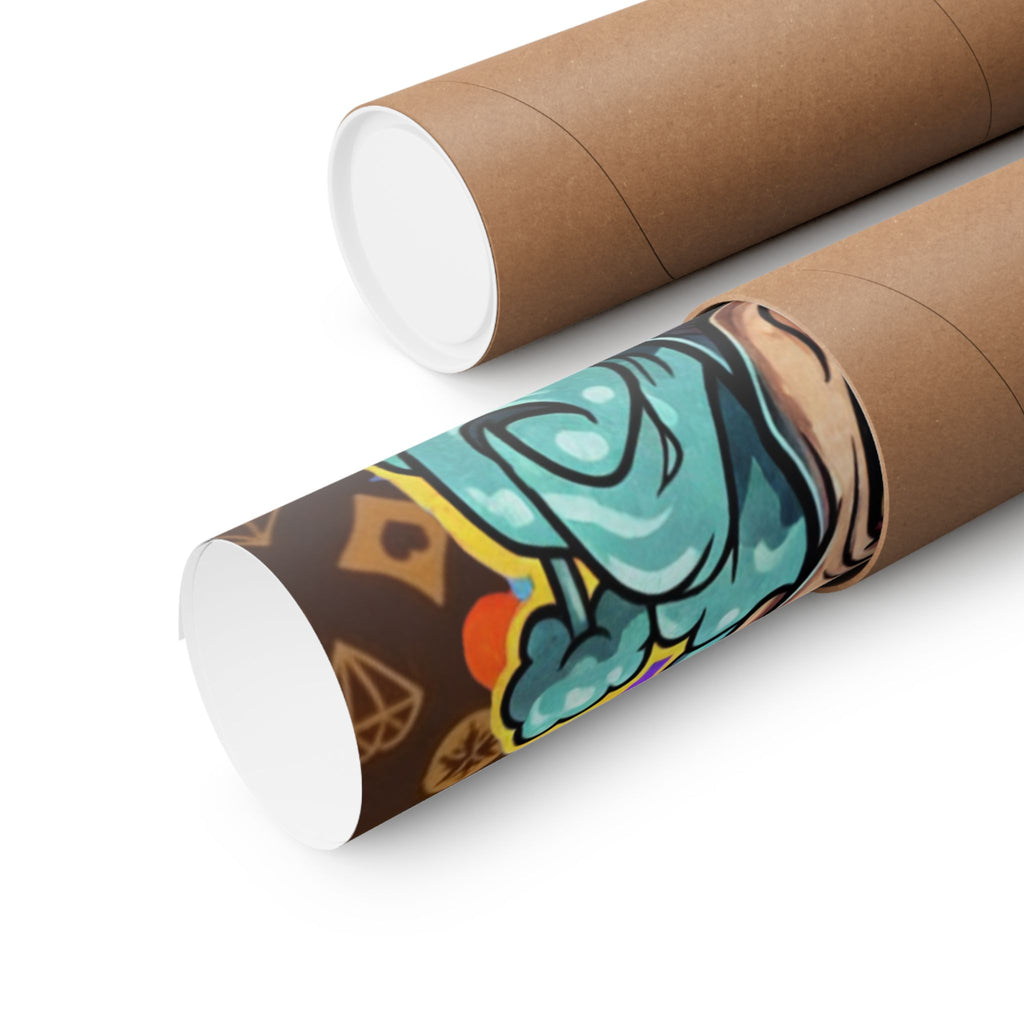 Graffiti King Skull Matte Vertical Poster | Urban Street Art, Colorful Illustration by GT Artland