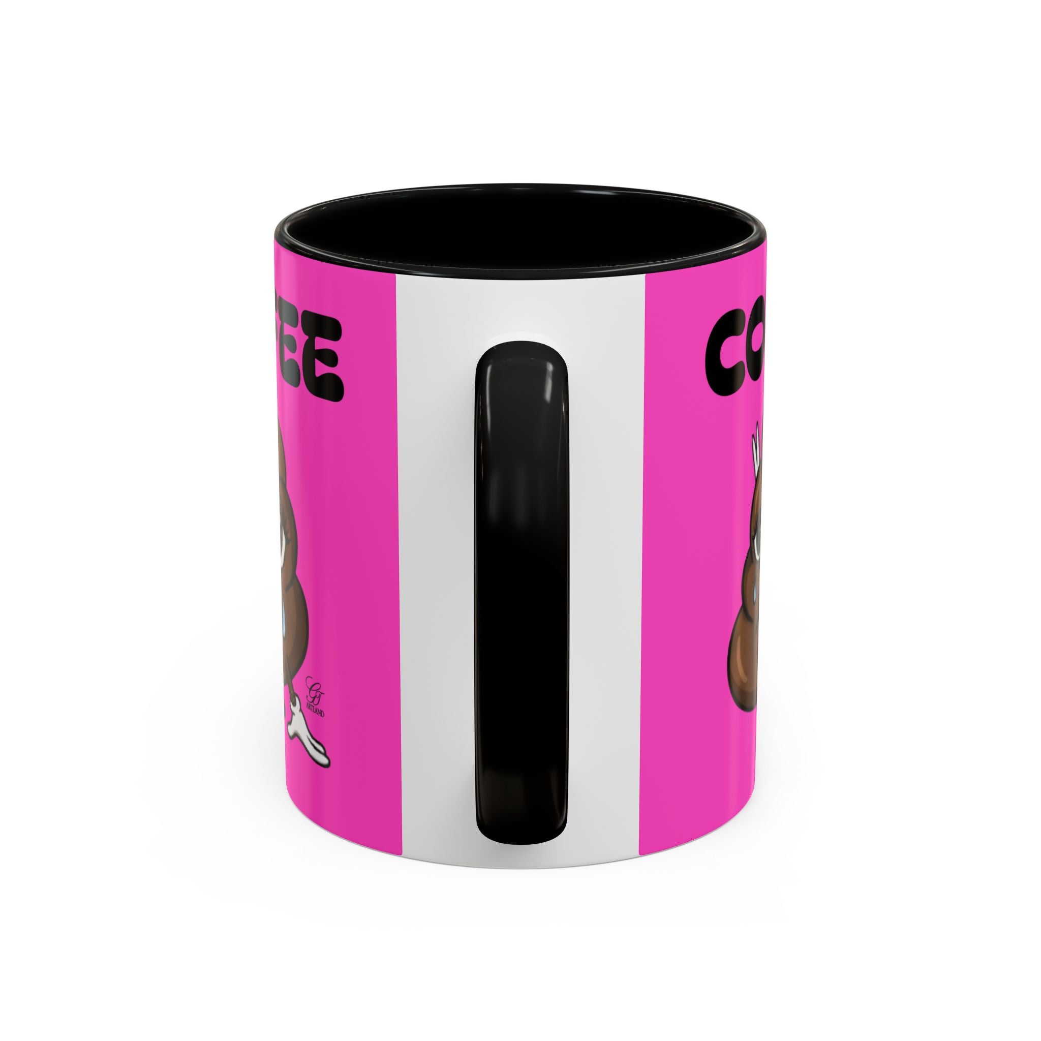 Coffee Mug — Pink 'Coffee' Sad Poop Emoji Accent Ceramic Mug (11/15oz) by GT Artland