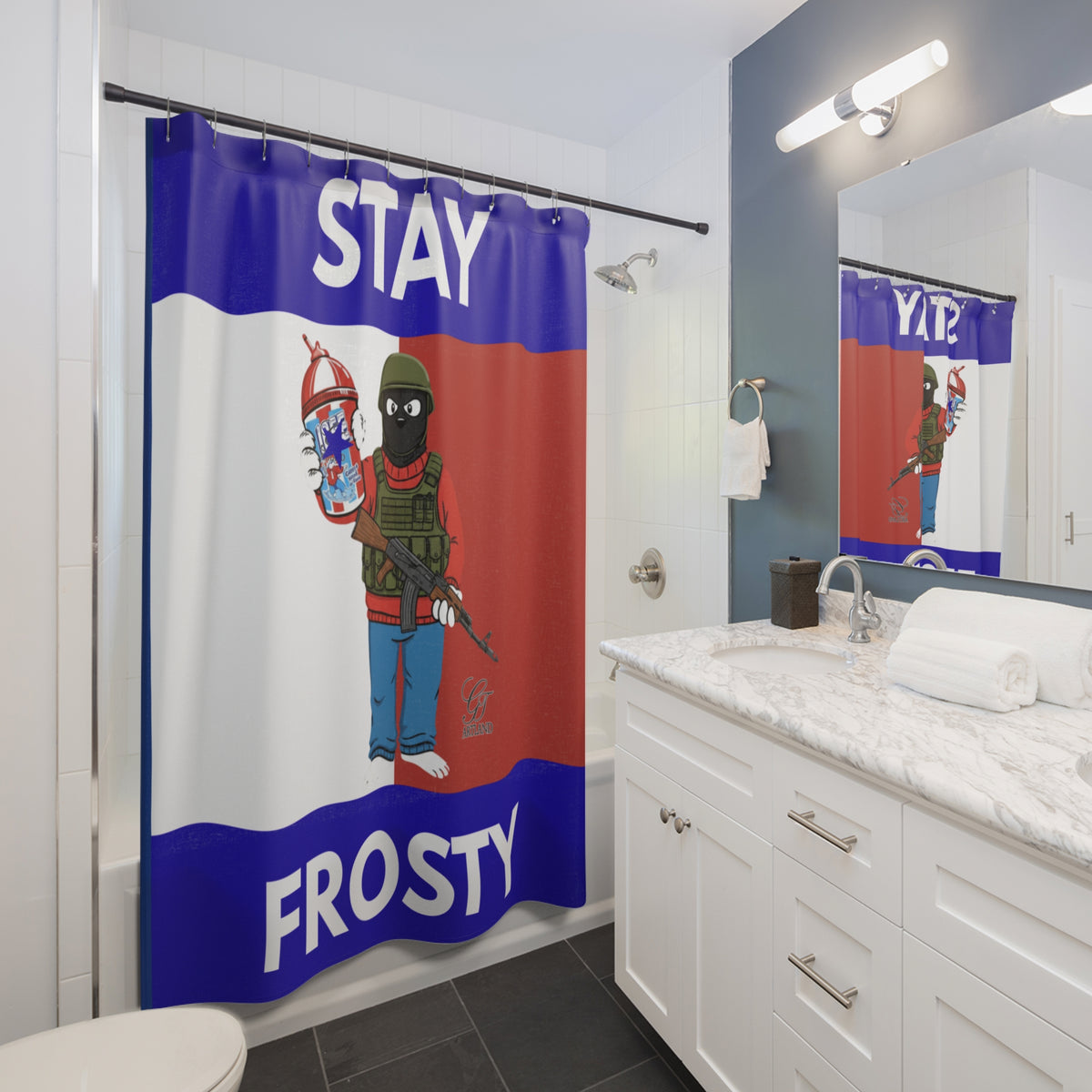 Stay Frosty ICE Shower Curtain by GT Artland