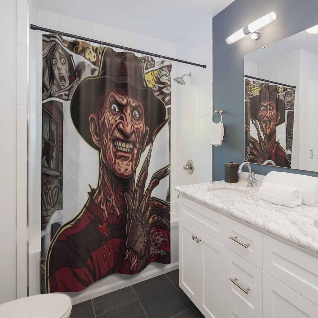 Martin Lucifer King from Elm Street Gangsta Designer Horror Art Shower Curtain by GT Artland