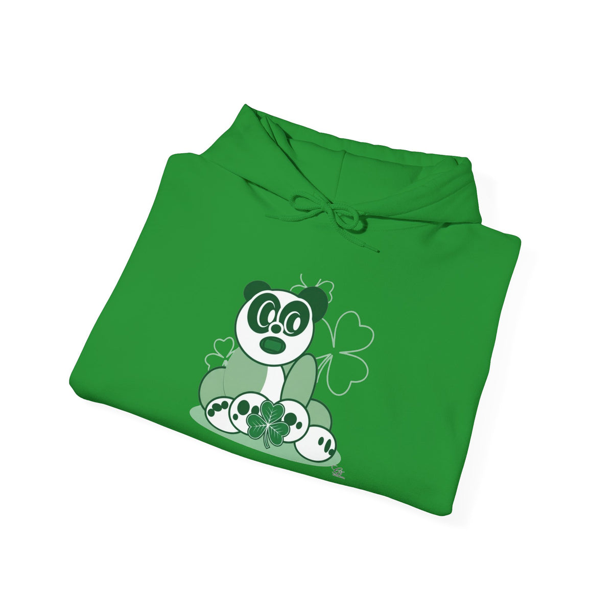 Green Panda with Bamboo Hoodie