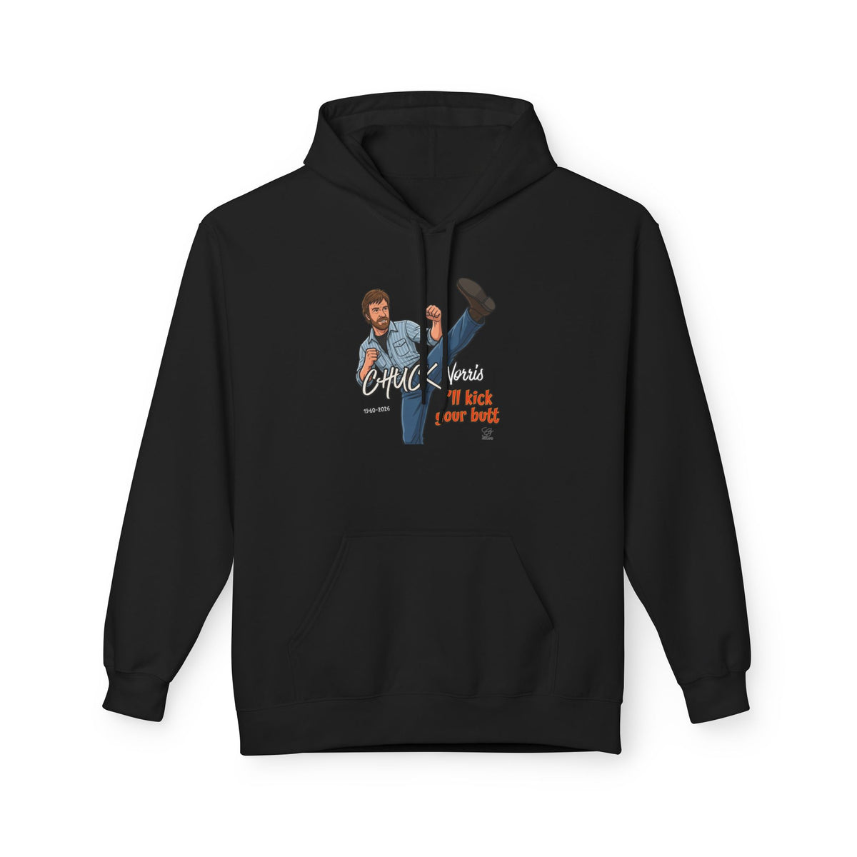 Chuck Norris Kick Hoodie | Retro Martial Arts Illustration by GT Artland