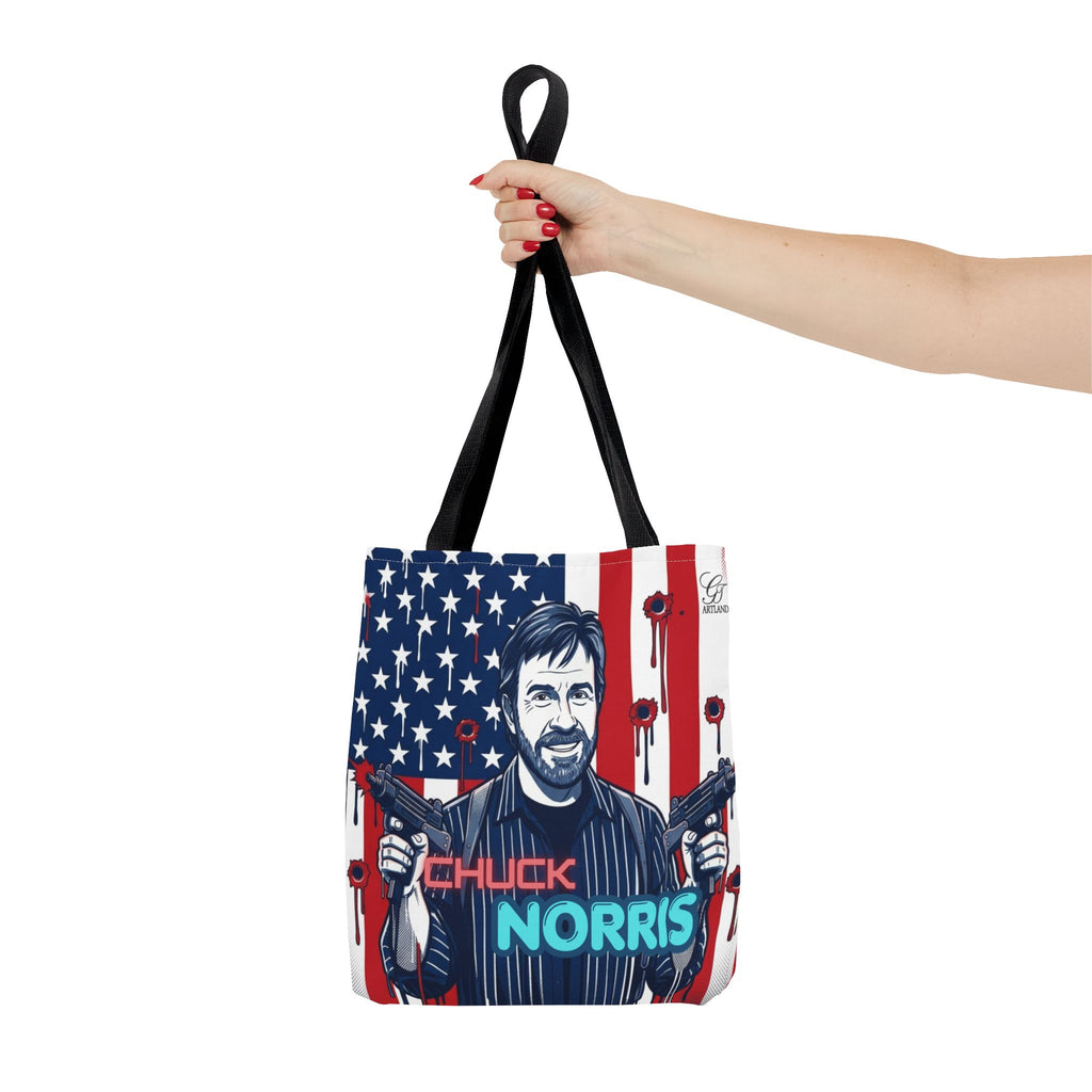 Patriotic Action Designer Edition Hero Tote Bag — 'Chuck Norris' Graphic by GT Artland
