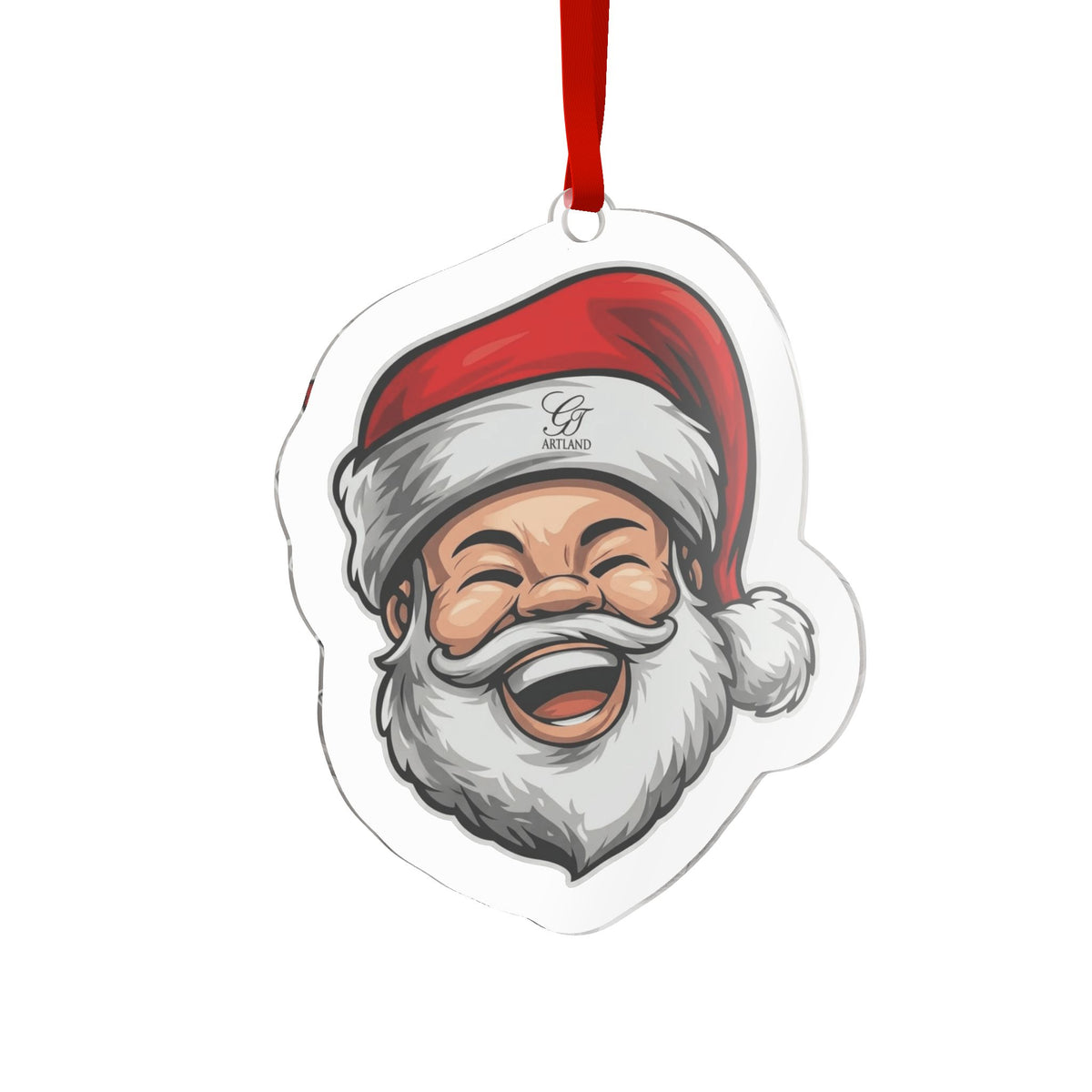 Jolly Santa Claus Custom Cut Acrylic Ornament by GT Artland