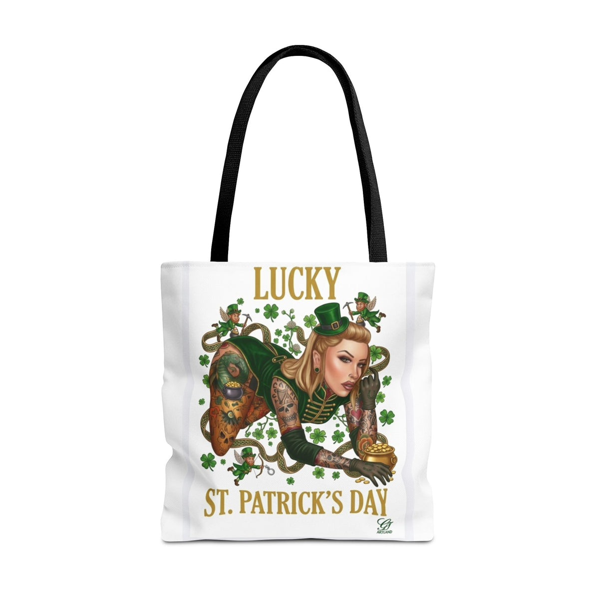 "Lucky" St Patrick's Day Tattoo Hot Sexy Vixen Designer Tote Bag by GT Artland