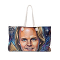 David Wilcock Designer Airbrush Portrait Weekender Bag | Illustrated Face, Bold Name Typography by GT Artland