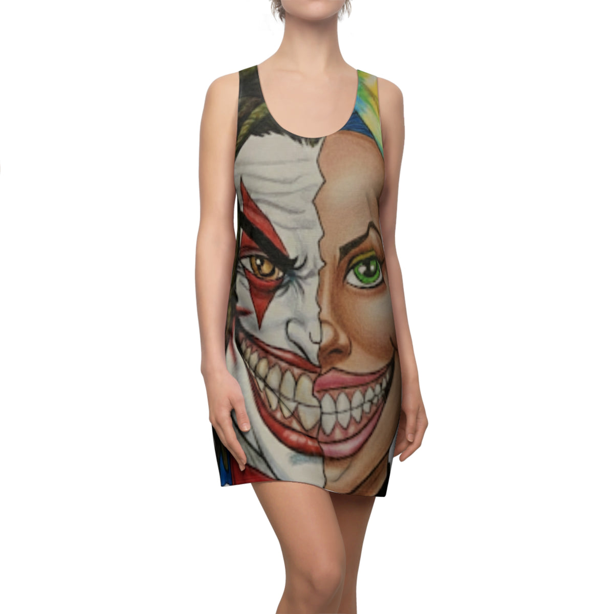 2 Faced Clown and Girl Team Duo Couple Designer Style High Fashion Designer Dress | Racerback by GT Artland
