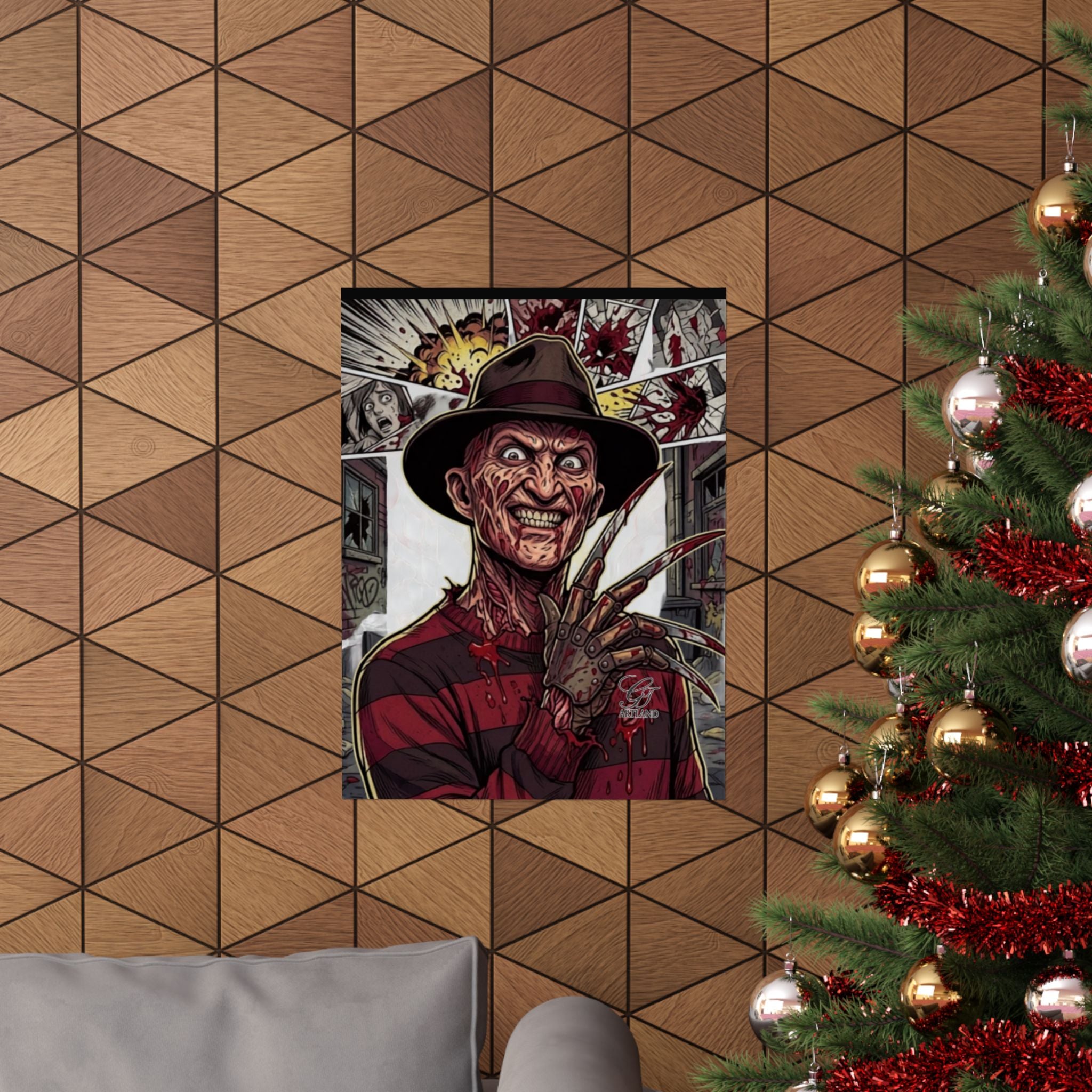 Elm Street Gangsta Horror Matte Vertical Posters by GT Artland
