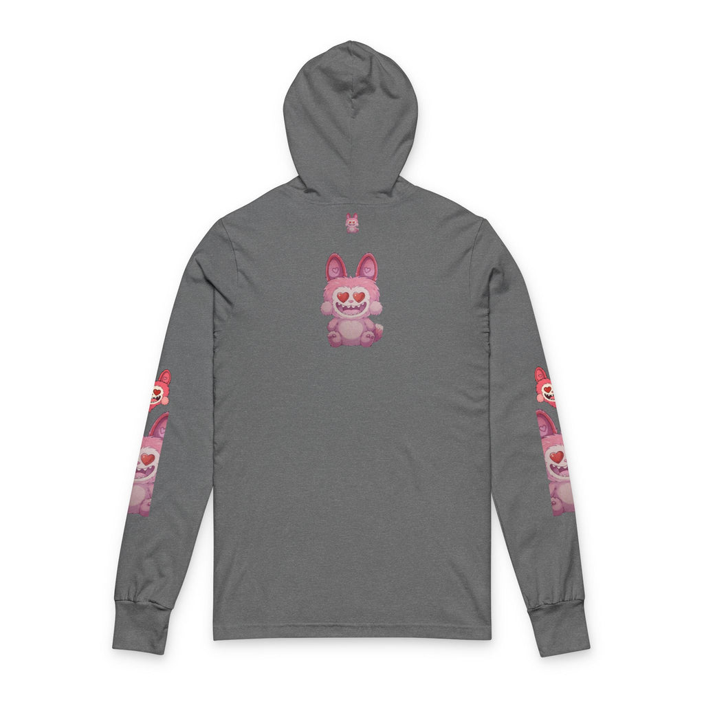 Pink Heart-Eyes Bunny  Hooded Long Sleeve