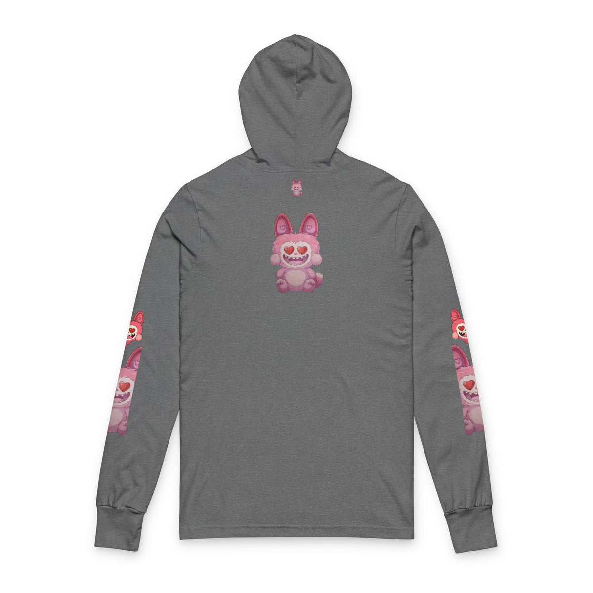 Pink Heart-Eyes Bunny  Hooded Long Sleeve