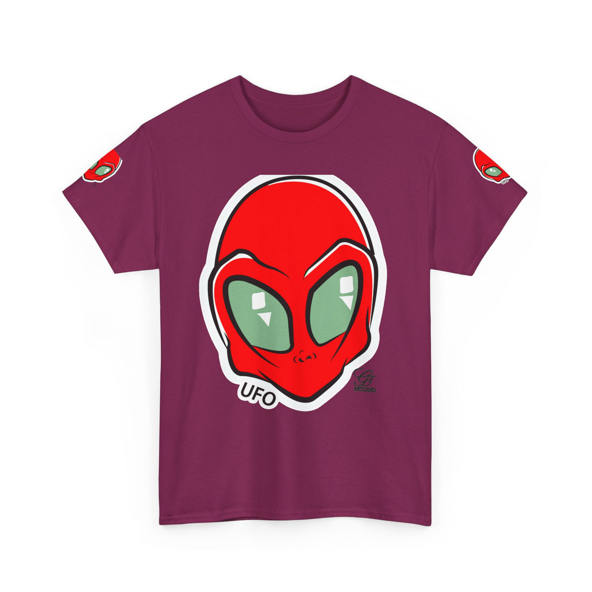 Red Alien Head UFO Tee | Retro Space Graphic T-Shirt