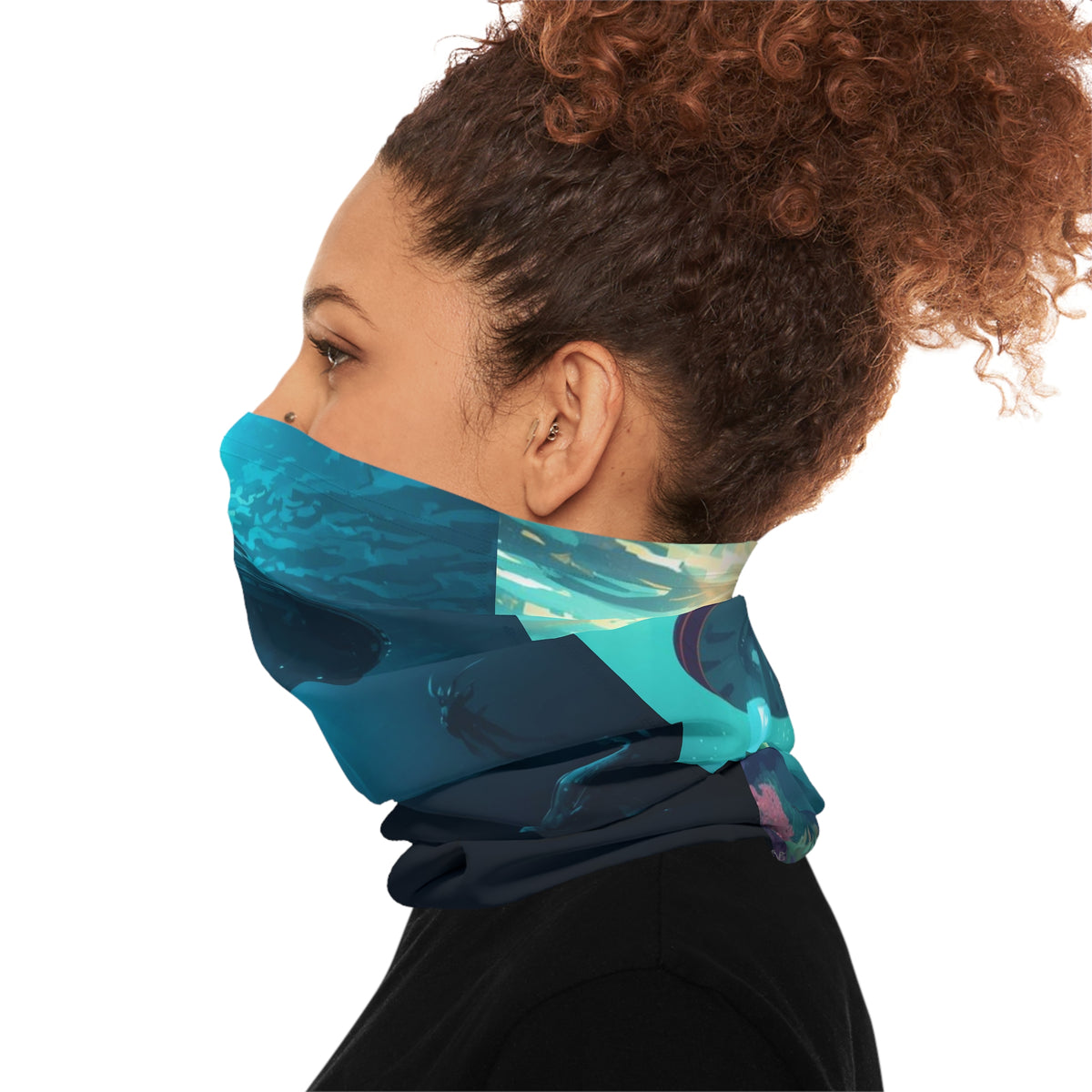 Underwater Graphic Alien Neck Gaiter - Face Mask