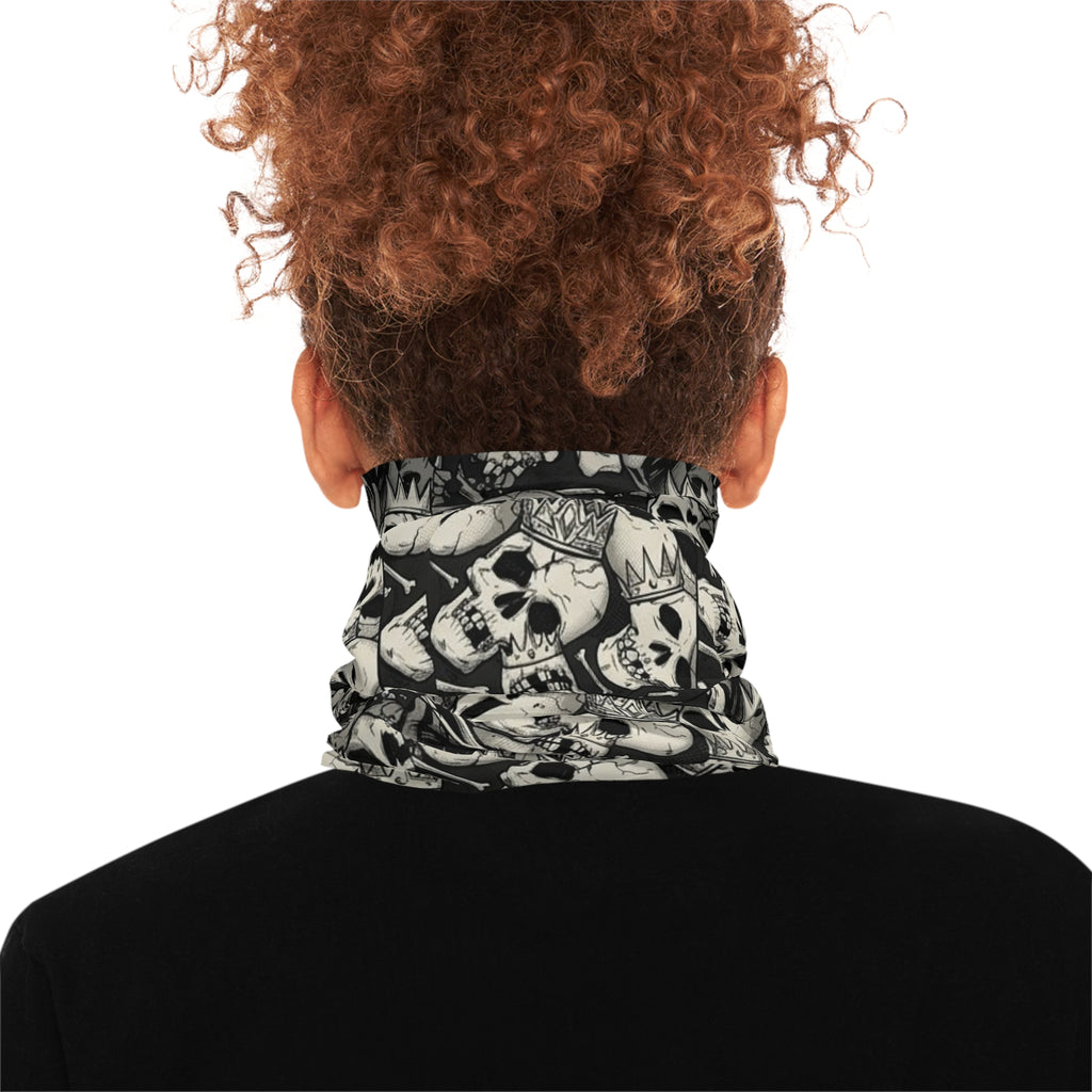 Skull Tattoo Neck Gaiter — Heart & Roses Bandana Face Cover by GT Artland