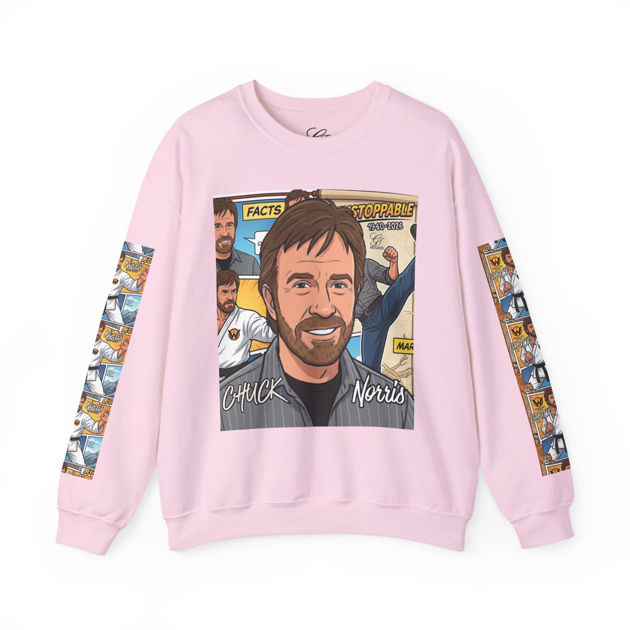 Chuck Norris Toon Urban Retro Martial Arts Legend Crewneck Sweatshirt