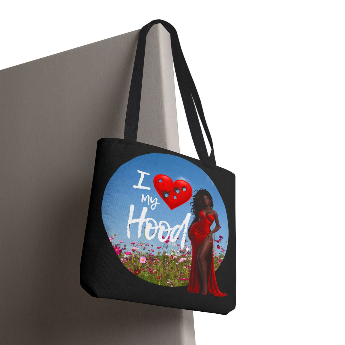 I Love My Hood tote bag | All-over print handbag